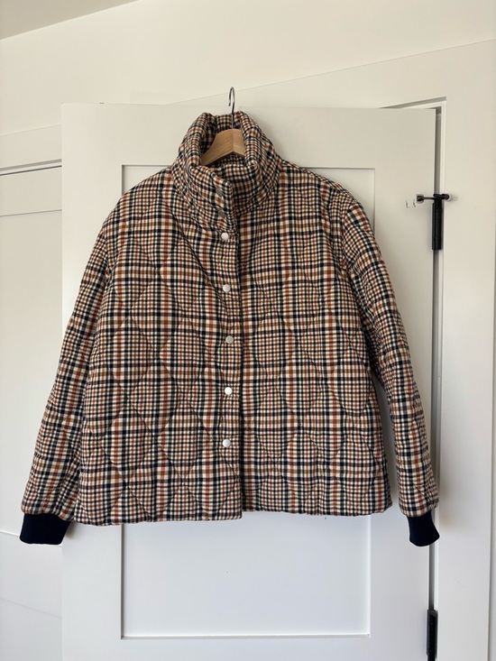 Ellie Mae Jackets & Blazers - Ellie Mae Studios Plaid Quilted Puffer Jacket - Beige, Black, Rust